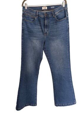 Kensie Savannah High Rise Flare Jeans Vintage Luxe Blue Denim Women’s 12